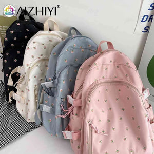 Floral Backpack College Student Large Capacity Fresh School Bag Mochilas