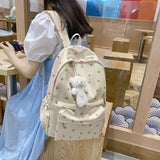 Floral Backpack Nylon Large Capacity Teenage Girl Bags