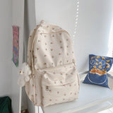 Floral Backpack Nylon Large Capacity Teenage Girl Bags