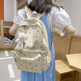 Floral Backpack Nylon Large Capacity Teenage Girl Bags