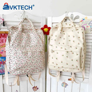 Floral Backpack Women Flower Prints Travel School Bag Rucksack