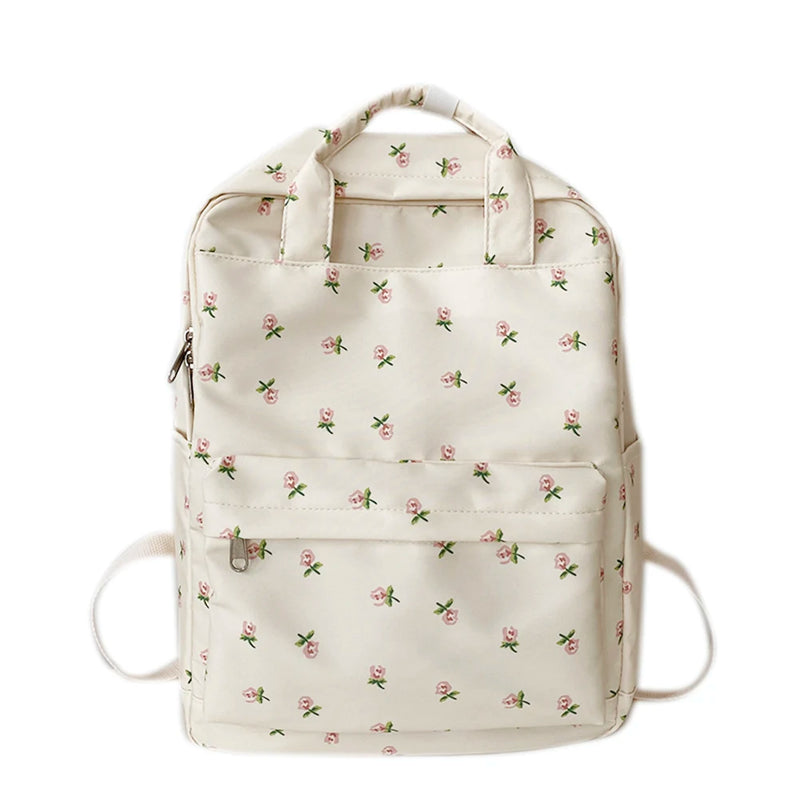 Floral Backpack Women Flower Prints Travel School Bag Rucksack