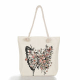 Floral Butterfly Tote Bags - Printing Handbags For Women