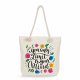 Floral Letter Printed Handbags Women Shopping Tote Bags