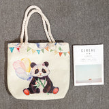 Floral Letter Printed Handbags Women Shopping Tote Bags
