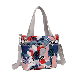 Floral Pattern Women Handbag Waterproof Nylon Shoulder Bag
