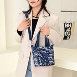Floral Pattern Women Handbag Waterproof Nylon Shoulder Bag