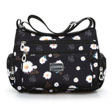 Floral Pattern Women Messenger Bag Nylon Shoulder Bag Multi-pockets