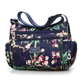 Floral Pattern Nylon Crossbody Bag