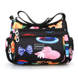 Floral Pattern Nylon Crossbody Bag