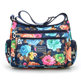 Floral Pattern Nylon Crossbody Bag