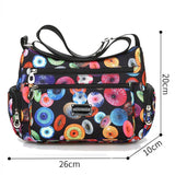 Floral Pattern Nylon Crossbody Bag