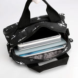 Floral Pattern Women Shoulder Bag Waterproof Nylon Handbag