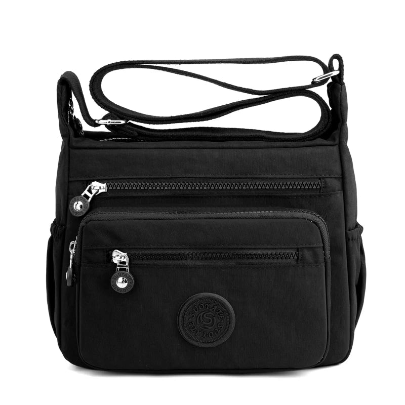 Floral Pattern Women's Shoulder Bag High Durable Fabric Nylon Handbag