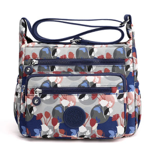 Floral Pattern Women's Shoulder Bag High Durable Fabric Nylon Handbag
