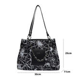 Floral Print Chain Shoulder Bag Large Capacity Tote