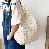 Floral Printed Backpack for Women Travel Large Capacity