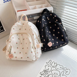 Floral Women Backpacks Mini College Student School Bags for Girl Teenager