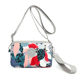 Flower Pattern Crossbody Bags Waterproof Nylon Shoulder Bag