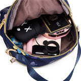Flower Pattern Nylon Shoulder Bag Multifunctional Handbag