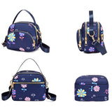 Flower Pattern Nylon Shoulder Bag Multifunctional Handbag