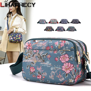 Flower Pattern Small Ladies Shoulder Bag High Nylon Women's Bag