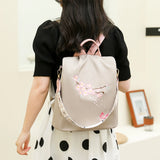 Flower Pattern Women's Anti Theft Backpack High Nylon Ladies Bag