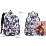 Flower Print Waterproof Backpack for Women Student