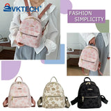 Flower Print Small Backpack for Girls Canvas School Bag