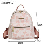 Flower Print Small Backpack Canvas School Bag for Girls