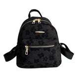 Flower Print Small Backpack for Girls Canvas School Bag