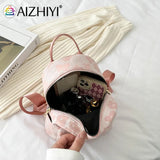 Flower Print Small Backpack Canvas School Bag