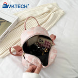 Flower Print Small Backpack for Girls Canvas School Bag