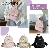 Flower Print Small Backpack Canvas School Bag