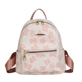 Flower Print Small Backpacks for Girls Soft Canvas School Bag