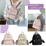 Flower Print Small Backpacks for Girls Soft Canvas School Bag