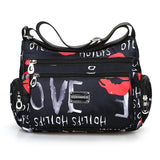 Flower Print Women Shoulder Bag Ladies Nylon Waterproof Messenger Handbags