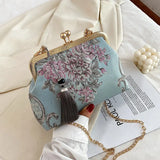 Kiss Lock Shell Bag Women's Handbags Autumn Vintage