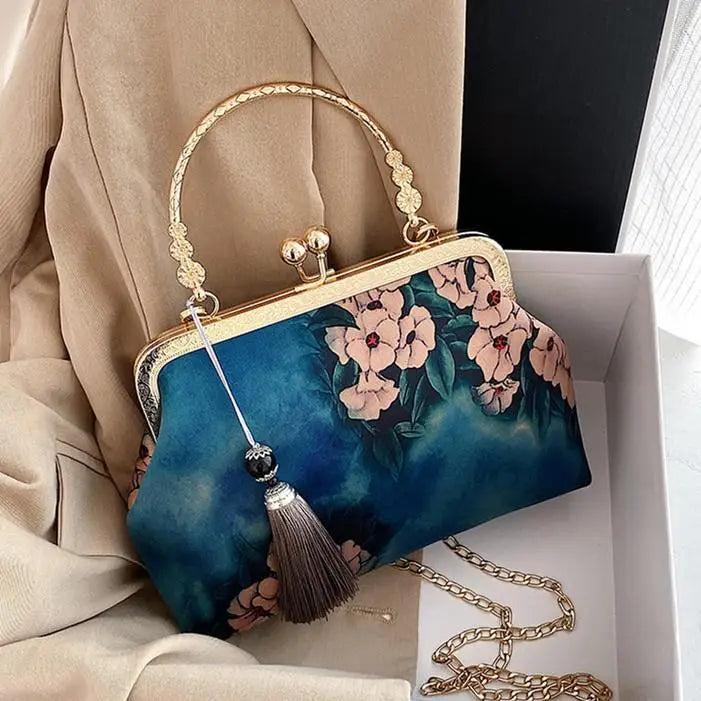 Kiss Lock Shell Bag Women's Handbags Autumn Vintage