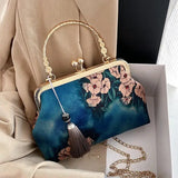 Kiss Lock Shell Bag Women's Handbags Autumn Vintage