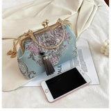 Kiss Lock Shell Bag Women's Handbags Autumn Vintage