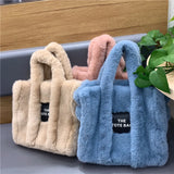 Soft Plush Tote Bag Women Handbags Faux Fur Big Shopper Purse