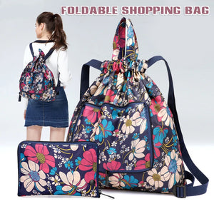 Large Capacity Foldable Travel Backpack Drawstring Tote Bag