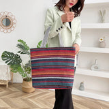 Women Big Size Handbag Casual Flower Printing Canvas Graffiti Shoulder Bag