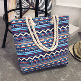 Women Big Size Handbag Tote Casual Flower Printing Canvas Shoulder Bag