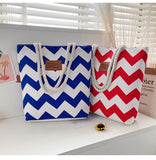 Women Canvas Flower Printing Tote Bag - Graffiti Shoulder Bag