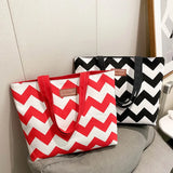 Women's Canvas Tote Handbag Flower Print Shoulder Bag