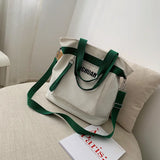 Flower Print Canvas Shoulder Bag for Big Size Women