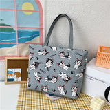 Women Large Tote Handbag Floral Canvas Shoulder Bag