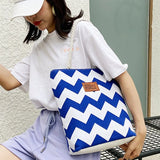 Women Canvas Flower Printing Tote Bag - Graffiti Shoulder Bag